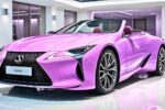 Lexus LC Convertible con Vinilo Rosa Glitter: Lujo Descapotable con Diseño Exclusivo y Estilo Llamativo