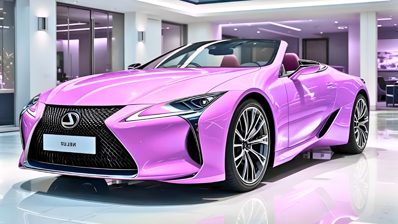 Lexus LC Convertible con Vinilo Rosa Glitter: Lujo Descapotable con Diseño Exclusivo y Estilo Llamativo