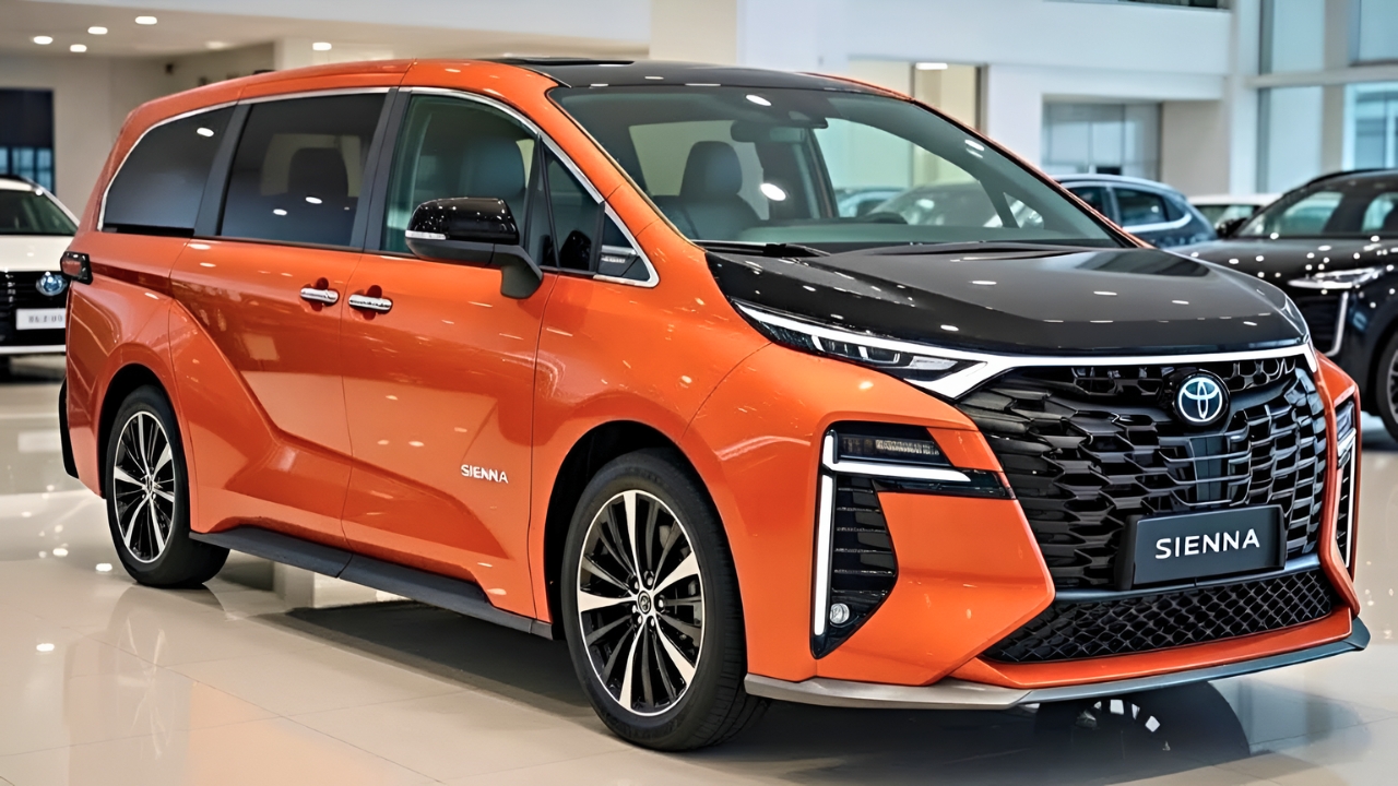 Toyota Sienna 2026: Minivan Moderna con Diseño Naranja Impactante y Techo Negro Elegant